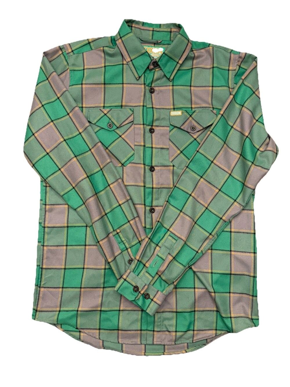 Dixxon Flannel The Auld Pub Mens Large Tall LT Green Plaid D-Tech Shirt